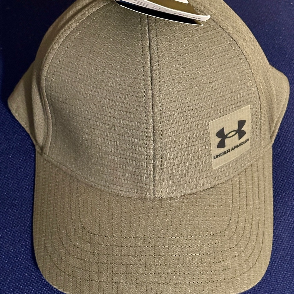 NEW! Under Armour baseball hat marine green / black logo fitted style iso-chill - Picture 10 of 13